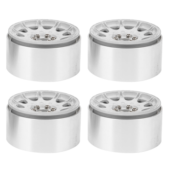 4 st 2,2 tum aluminiumlegering hjulnav passar för TRX4 SCX10 90046 D90 TRX6 1/10 RC Crawler CarSilver