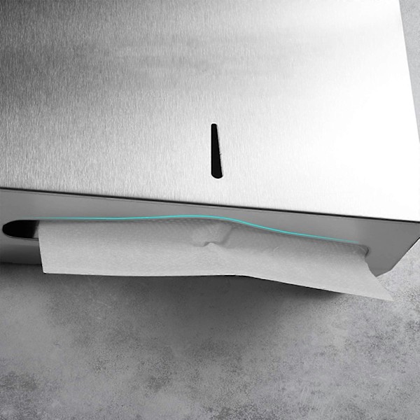 Papirhåndklæde Dispenser, Rustfrit Stål Håndklæde Dispenser, Låsbar, Vægmonteret Tissue Dispenser, til Foldede Håndklæder til 250 til 400 Papirhåndklæder, A