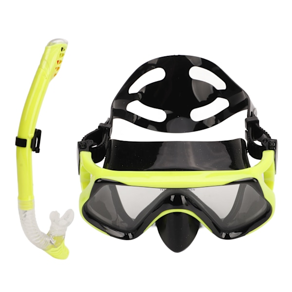 Justerbart snorklesett for voksne, snorkelbrille og pustetube, snorkleutstyr for voksne til svømmetrening, gult
