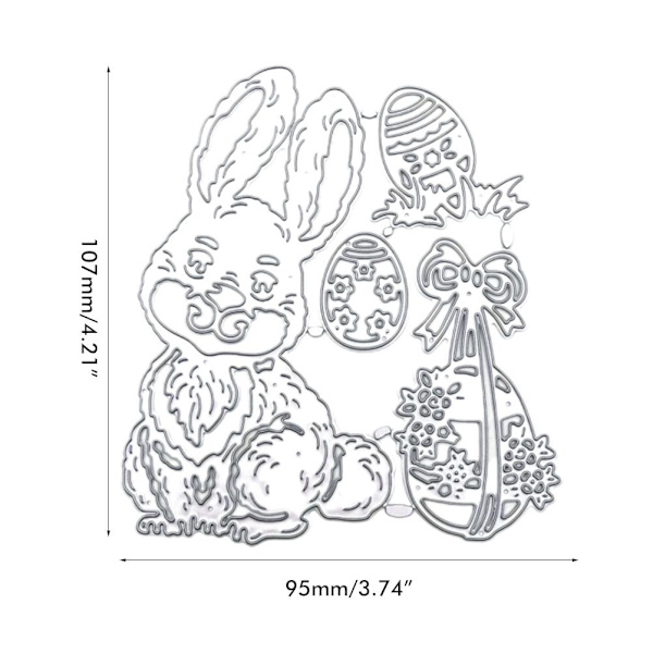 Prægningsform i kulstofstål til påskehare, skabeloner til scrapbooking, skærestensiler til gør-det-selv-album, stempler til papir og kort