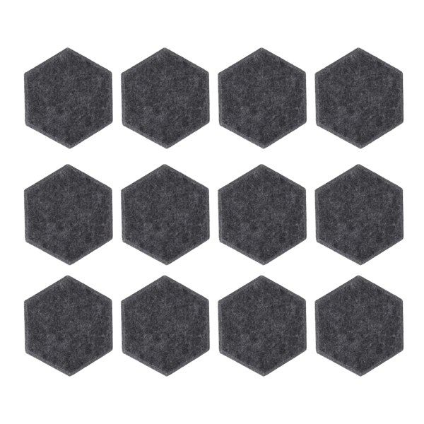 12 st Hexagonala Akustikpaneler Hög Densitet Ljudabsorberande Paneler Ljudisolerade Snedställda Kantväggpaneler 14x12x7cm Mörkgrå