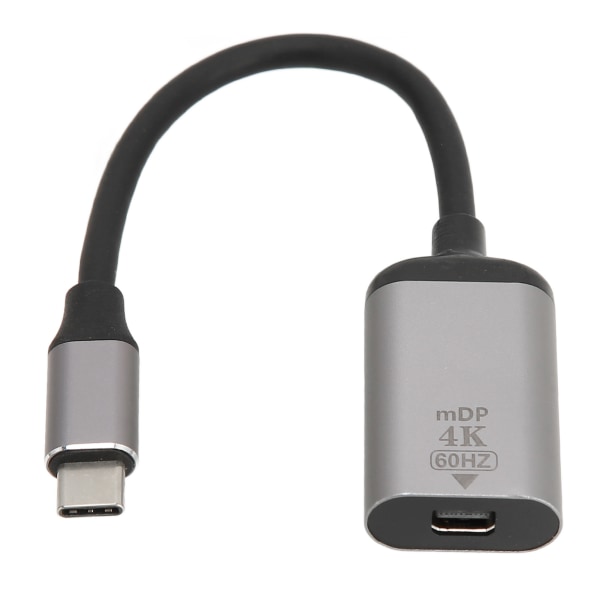 USB C - DisplayPort -sovitin 4K 60 Hz alumiiniseoksesta Plug and Play USB C - Mini DP -sovitin kannettavalle puhelintabletille