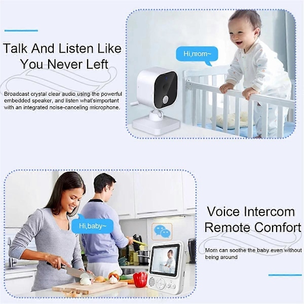 2,8 tommer LCD Video Babyalarm 2,4G Trådløs Sikkerheds Babykamera