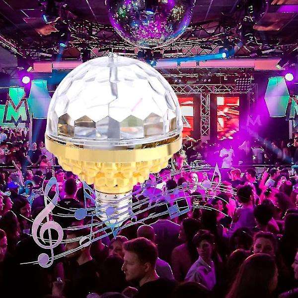 Fargerik roterende magisk ballfestlys, 2 stk LED RGB stroboskop scenenlys for EU