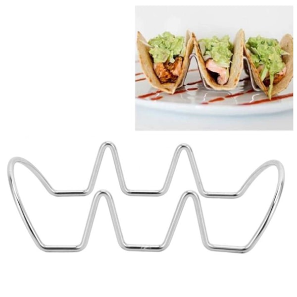 Taco Holder U-formet Taco Stativ i Rustfrit Stål Taco Shell Stativ til Bagning Fest Samling 3 Gitter