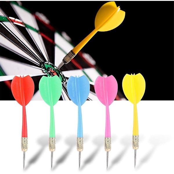 Färgglada Barrel Dart Tip Darts Set, 15 st - Röd, Gul, Grön, Lila, Blå