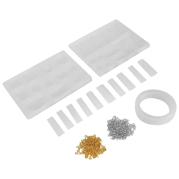 Smyckeshänge Silikonformar DIY Gjutformar Skruvögla Stift Kit Smyckestillverkningsaccessoar