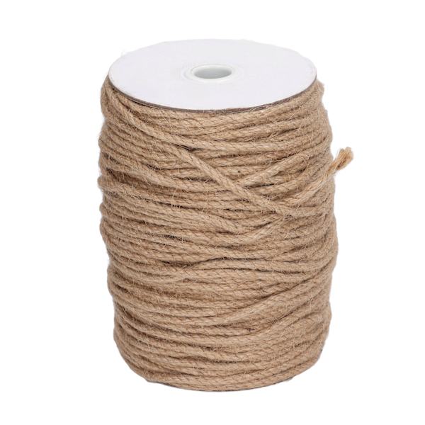 4MM 3-trådig rep 100m naturlig dekoration hampa jute garn snöre för konstverk trädgård dekoration och DIY hantverk