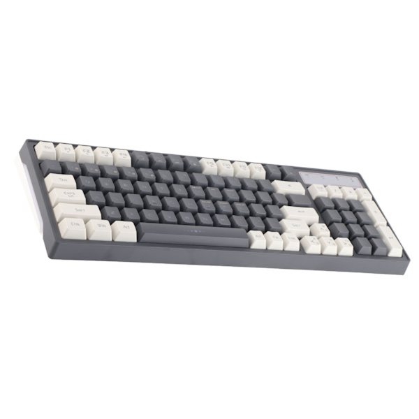 2.4G langaton pelinäppäimistö 96 näppäintä Ergonominen pitkä valmiusaika mekaaninen näppäimistö RGB-valolla tietokoneille L900 Harmaa valkoinen langaton näppäimistö