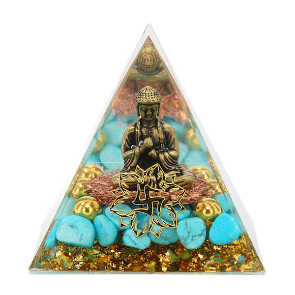 Crystal Pyramid Buddha Design Hieno kaunis Pyramid Power Stone -koriste joogameditaatioon