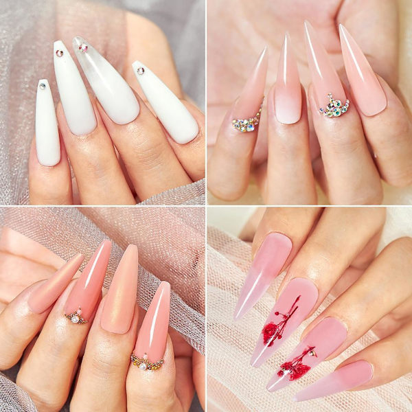 Nagelgel-kit Gel Builder Nagelkit med UV-lampa Nagelförlängningsgeler Nageltips Startset