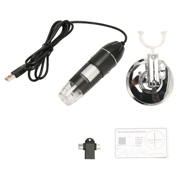 USB Digital Mikroskop 1600X Forstørrelse 8 LED Bærbar HD Digital Mikroskop til Windows til OS X til Android