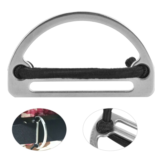 316 rustfrit stål d-ring Bæltespænde Webbing Strap Keeper Dykkertilbehør SSA RK06D(SSA RK06D)