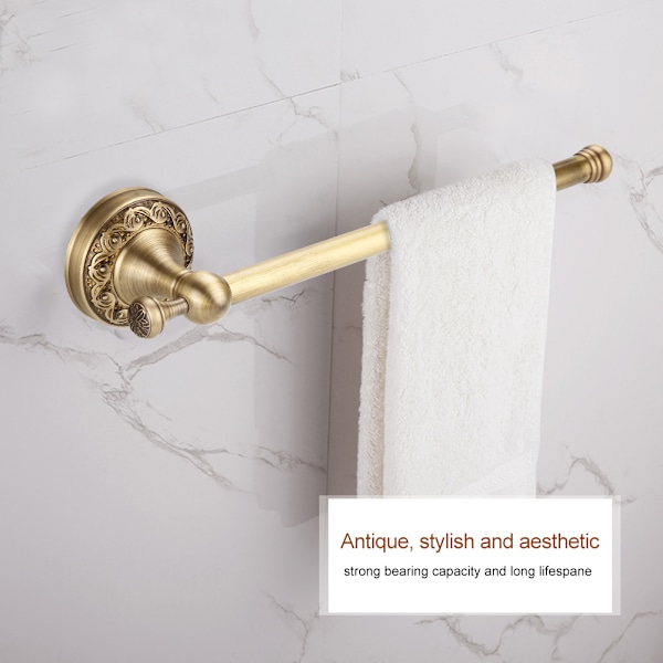 Antik messing baderomshåndklestativ Single Pole Bar Kleshenger Hylle Veggfeste