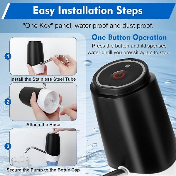 5-gallon vannpumpe, elektrisk USB-ladepumpe
