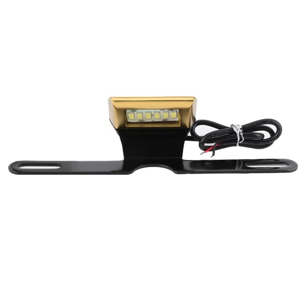 Universal Motorcykel Nummerpladelys CNC Aluminium Baglygte 6 LED Bagmonteret Belysning Guld