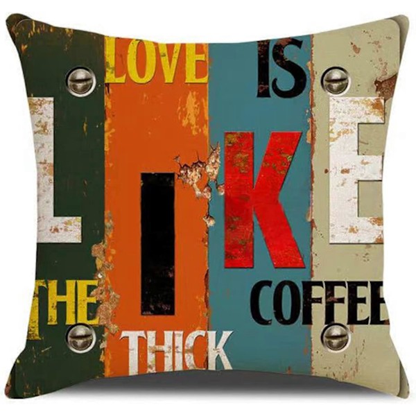 Putetrekk Sett med 4 45x45cm Dekorative Sofapute Trekk Dekorasjon Sofapute Trekk Dekorasjon for Soverom Seng Hage Sofa Stol A)