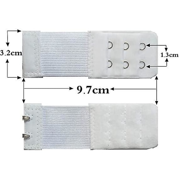BH-förlängare - 3-pack, elastisk, 2 krokar, vit
