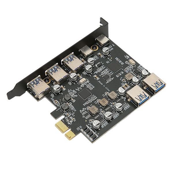 PCI E til USB-udvidelseskort 7 porte 5 Gbps USB PCI Express-kort med 2 USB 3.0-porte på bagsiden til Windows Xp til OS X til Linux