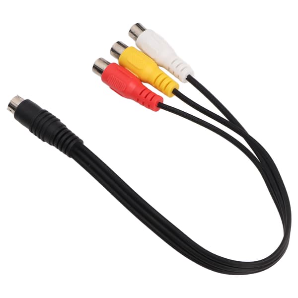 S Video 4-pin hann til 3RCA hunn-kabel Dobbel skjerming Rød Gul Hvit Videoadapterkabel 0,3 m