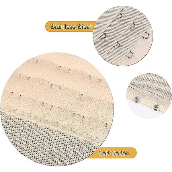 9-Pack BH Extender med 2, 3 og 4 kroker - Elastisk, 3 farger