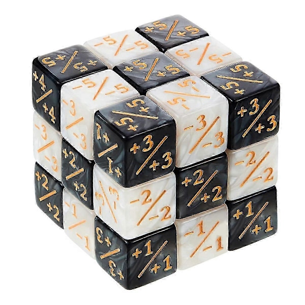 24 Stycken Tärningsräknare Token Tärningar Lojalitetstärningar Marmor D6 Tärningar Fyrkant kompatibla med MTG, CCG, Kortspelsaccessoar