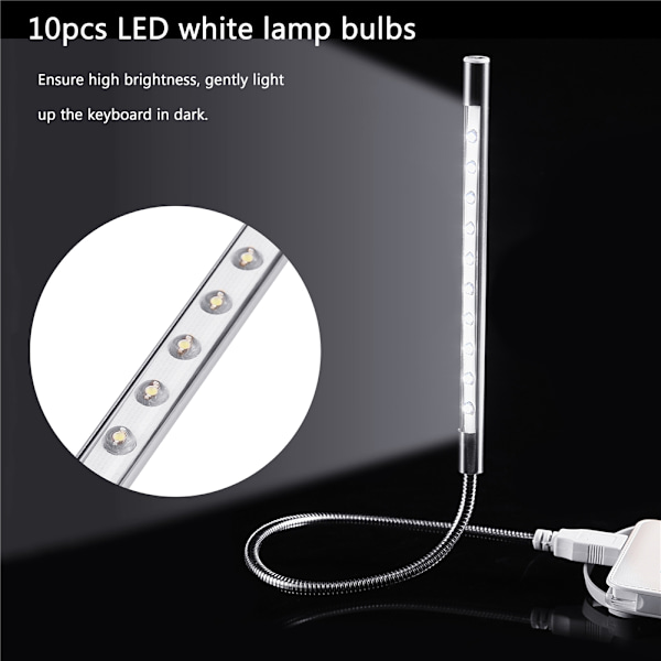 Bärbar Snygg USB 10st LED-lampa med hög ljusstyrka Blubs Light för PC/ Laptop Silver