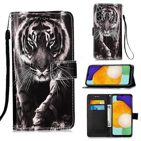 Til Samsung Galaxy A54 5g PU Læder Wallet Stand Telefon Cover Fuld Dækning Indre TPU Cover Zekai Tiger