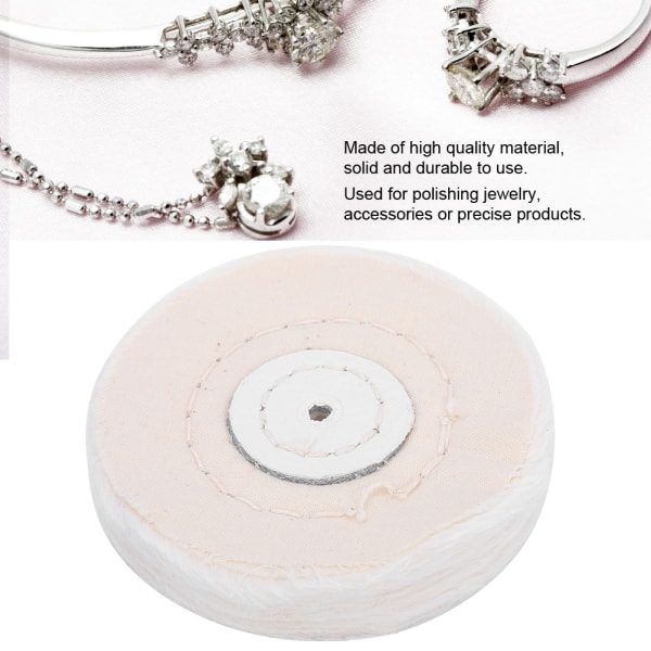 Korujen hionta Kiillotustyökalut Pearl Buffing Puuvillakangas Valkoinen Pyörätyyny (75mm)