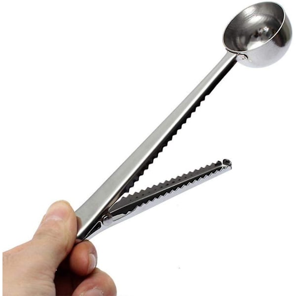 Kaffeske med poseklemme - 7 tommer, rustfrit stål