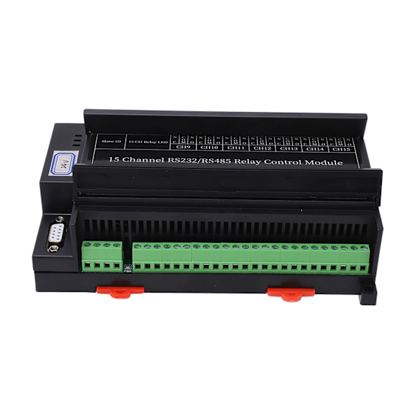 Reläkontrollmodul 15 kanaler RS485 RS232 PLC DO PC UART Seriell Switch Board DC24V