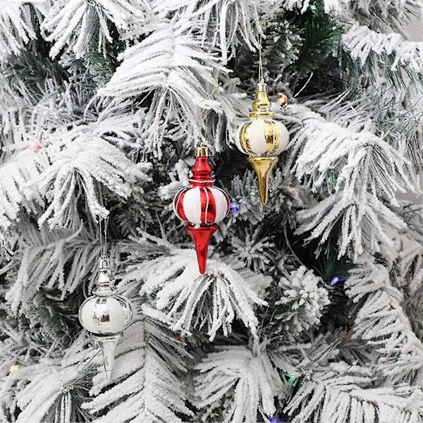 4 st Julgransprydnader i Form av Gurkor Festliga Hängen i Plast Silver