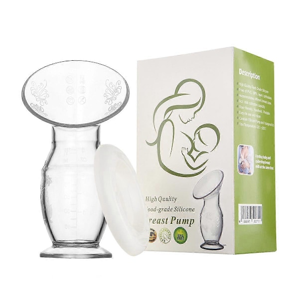 4oz/120ml Silikone Brystpumpe med Sugekop Base Fødevaregodkendt Silikone BPA PVC og Phthalat Fri