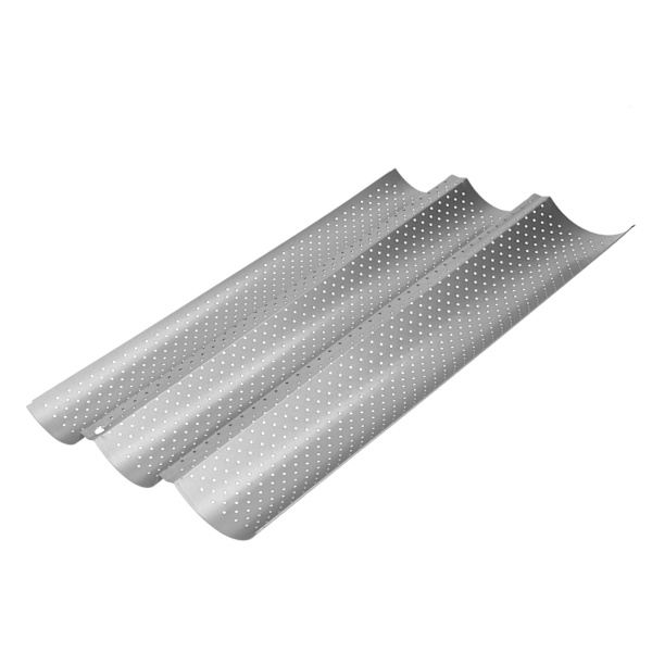 NonStick MultiGrooves Waves Ranskalainen leipäpannu Baguette Leivinpelti mold Keittiötyökalu (3 uraa)