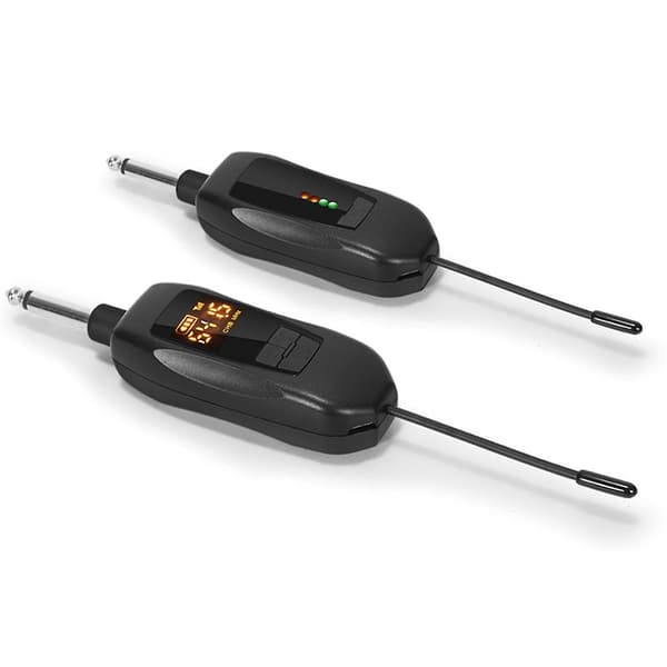 Trådløs gitar sender mottaker Oppladbart trådløst gitarsystem for bass elektriske instrumenter Svart