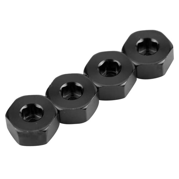 Aluminiumslegering 5 mm til 12 mm hjulnavadapter til WPL 1634 RC lastbil (sort)