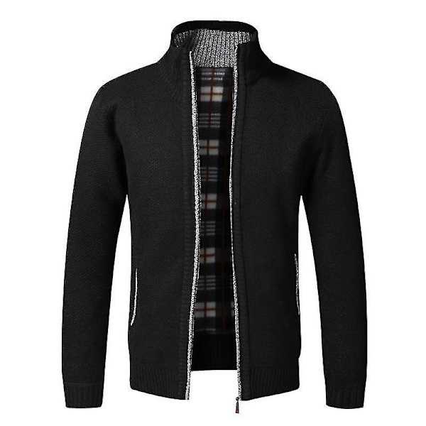 Lækker Mænds Mørkegrå Fleece Lynlås Cardigan