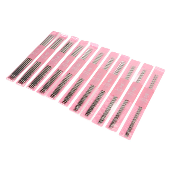 11 storlekar 44 st dubbelspetsiga stickningsnålar set 2 mm till 6 mm 9,8 tum längd rostfritt stål DIY stickningsnålar för strumpor mössor