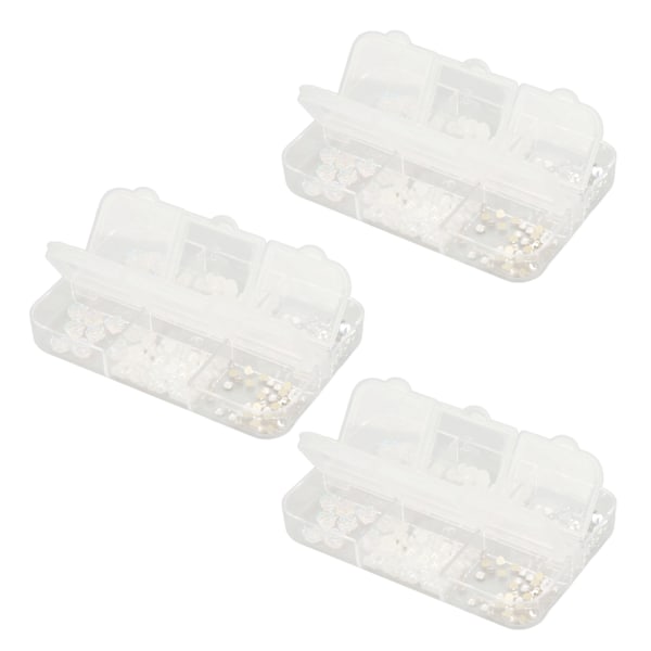 3 Box DIY Nail Art Faux Pearl Rhinestones Fashionabla blomformade nagelberlocksdekoration för nagelkonstnär