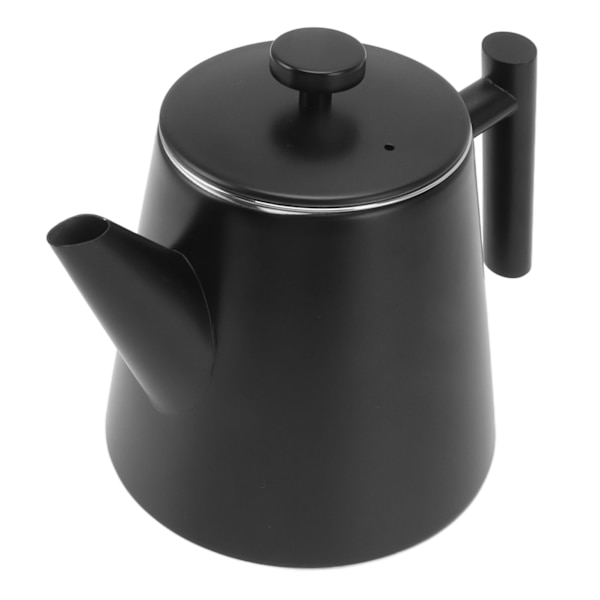 1L Tekande i Rustfrit Stål Dobbelt Lag Glansfuld Satin Finish Glat Touch Sort Vandkedel til Hjem Restaurant