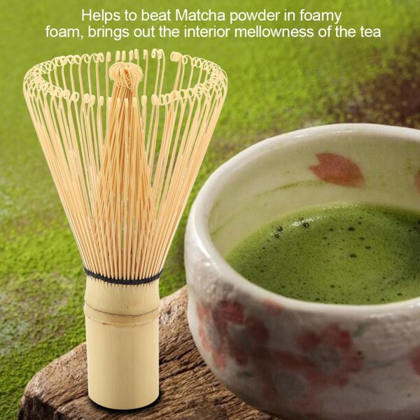 Natural Bamboo Tea Wishk Chasen valmistava Matcha-jauheharja (72 piikkiä)