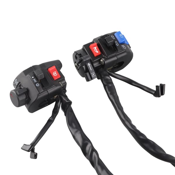 1 par Universal 7/8 tommer Motorcykel Styr Horn Blinklys Lys Start Kontrolkontakt Sort