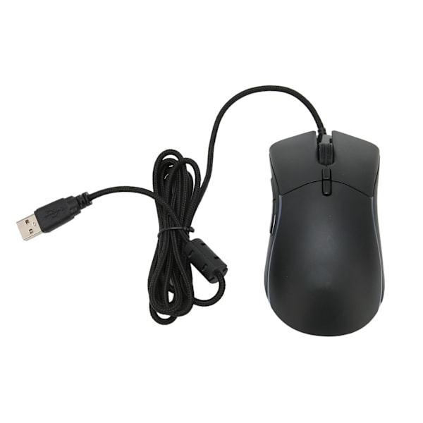 Gamingmus med maksimal 12800 DPI RGB-bakgrunnsbelyst lett ergonomisk stabil nøyaktig kablet mus for stasjonær bærbar PC