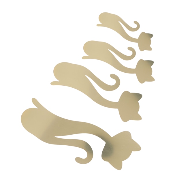 Cat Shape Spejl Wall Stickers Hjem Stue Soveværelse DIY Wall Art DecorationsGuld