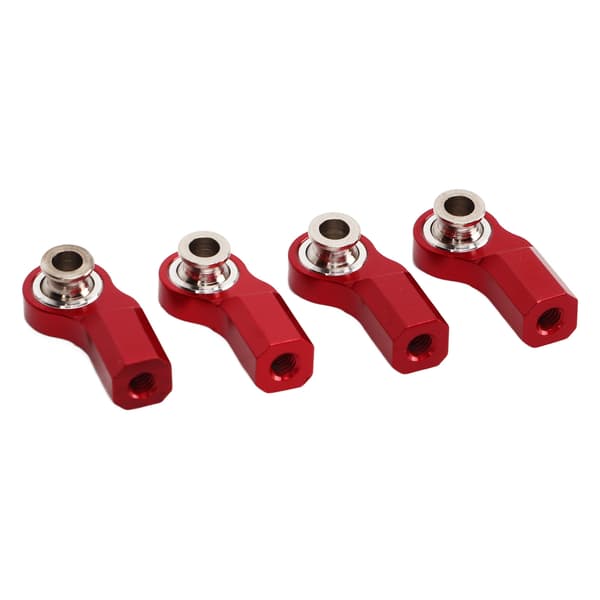 4 stk RC Bil Styrestang Endekule M3 Aluminium Legering Stål RC Bil Styrestang Hode for Axial SCX10 1/10 Bilmodell Rød