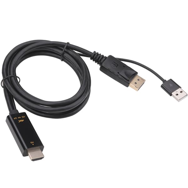 4K 60Hz-kompatibel HD Multimedia Interface til DisplayPort-adapterkonverterer 1,8M USB2.0-kabeladapter for bærbare og stasjonære datamaskiner