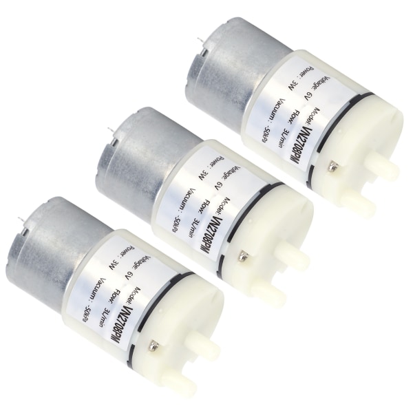 3 stk mikromembranpumpe minivakuumvannluftmotor for fisketank DC 6V (VN2708PM）