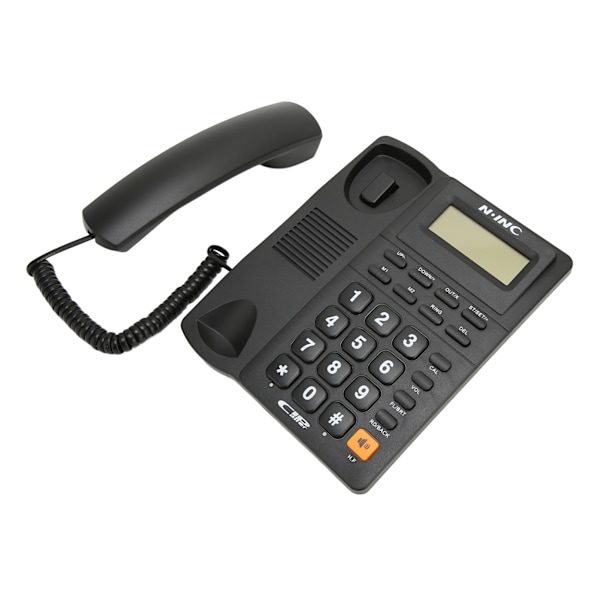 Ledning fastnettelefon Multifunktion Caller ID Display Hurtigopkald Sidst nummer Genopkald Desktop Telefon til hjemmekontor Sort