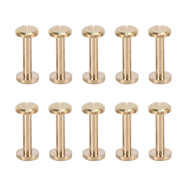 Rustfrie nagler, praktiske og enkle å installere, kleskruer for DIY-belter og veskedekorasjon, 10x4x20mm