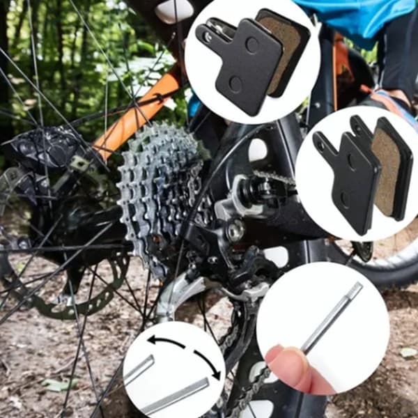 6 par cykelbromsbelägg oljeskiva värmeavledning halvmellfoder för mountainbikes landsvägscyklar